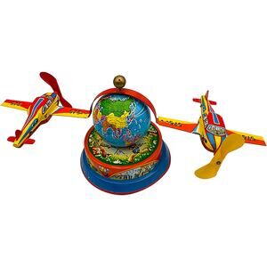 Vintage Spinning Tin Toy Airplane Made in Western Germany Excellent